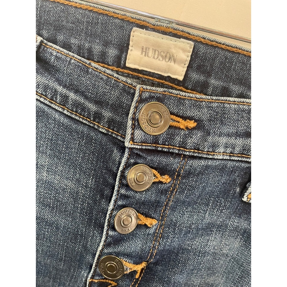 Hudson Women's  Jeans Size 27 Medium Wash Button Front Flap Pocket Stretch Denim